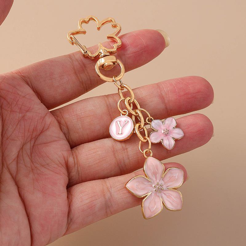 Charming Daisy Cherry Blossom Floral Keychain Pendant