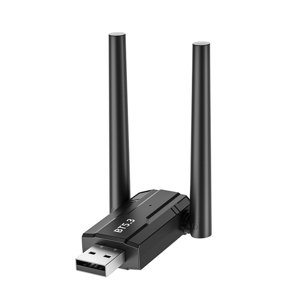 USB Wireless Dongle 3Mbps Bluetooth-Compatible 5.3 Dual Antenna Low Power Transmission for Computer Speaker Mouse