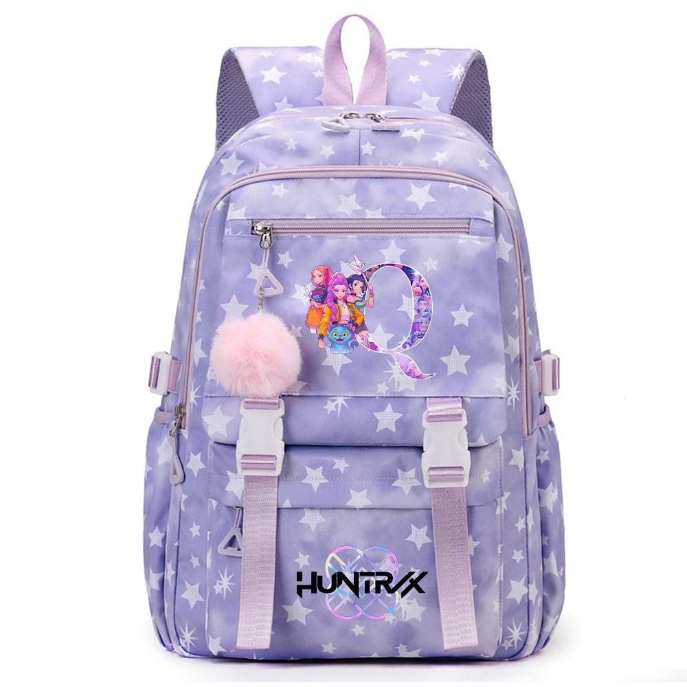 Cute 26 English Letters Printed Backpack for Teenager Student Girl Boy Bookbag Schoolbag Large Capacity Waterproof Travel Bag Gift Rucksak