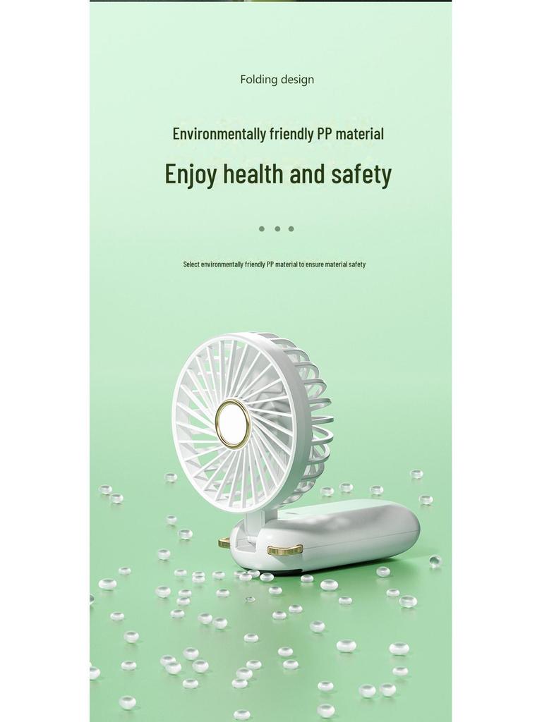 Ventilatore Portatile Pieghevole con Display Digitale 2025 - Silenzioso, Ricaricabile USB, per Uso su Scrivania, Portatile o da Collo