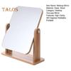 360 Degrees Rotatable Makeup Mirror with Wooden Base High Clarity Men Women Desktop Vanity Mirror Portable Travel Rectangle Cosmetic Mirror