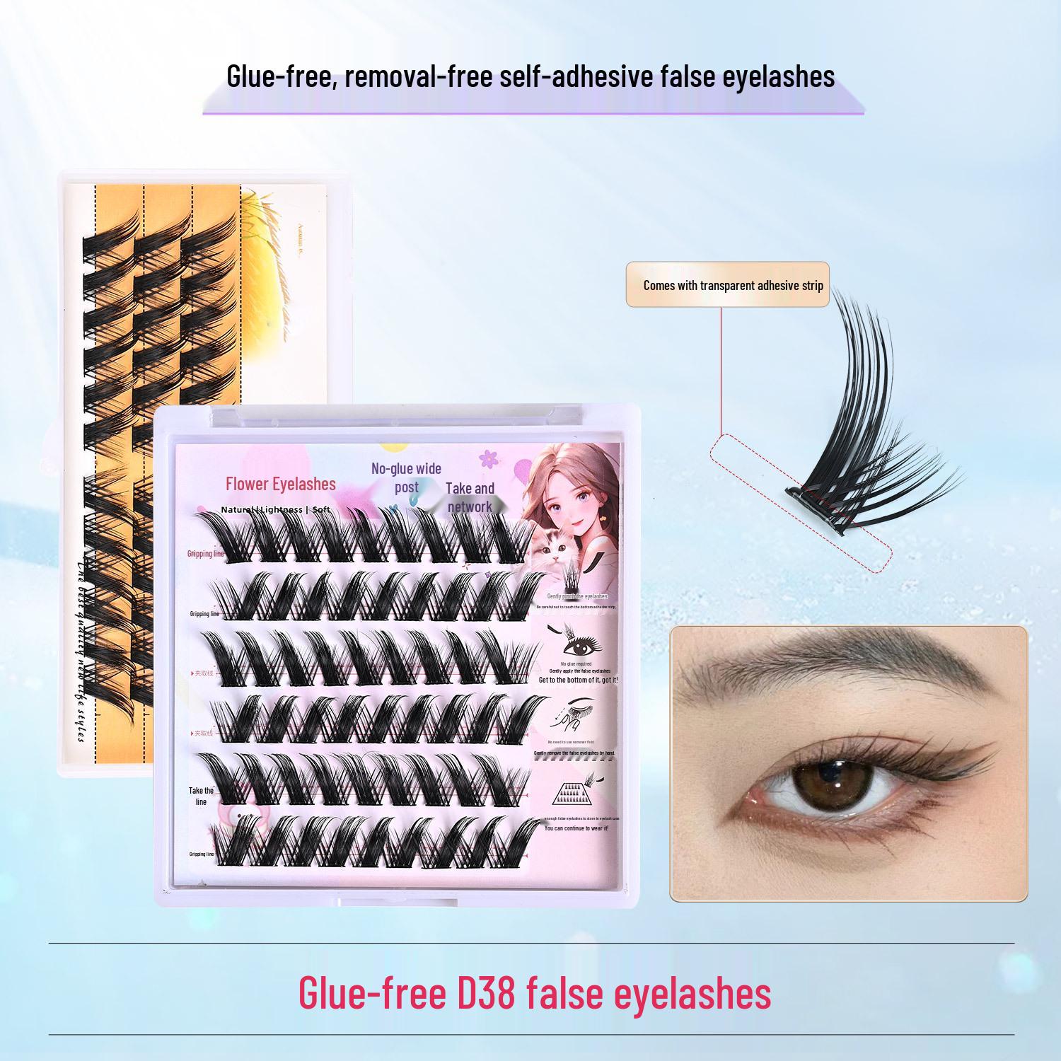 

Reusable D38 Segmented Glue-Free Long Fiber Eyelashes