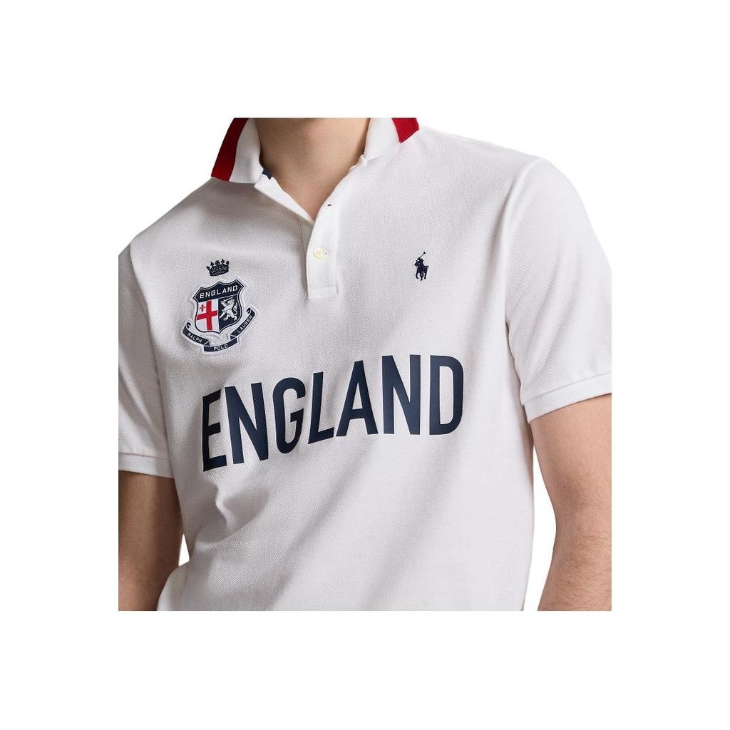 Polo Ralph Lauren SS24 Letter Logo Printed Casual Short Sleeve Polo Shirt Men Tops White MNPOKNI1N822914-100