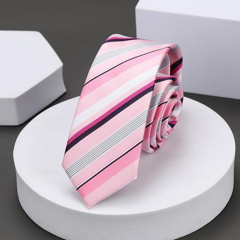 Korean Version Of Casual 5Cm Men'S And Women'S Business Dress Groom Wedding Stripe Hand Play Work Narrow Lazy Solid Color Tie