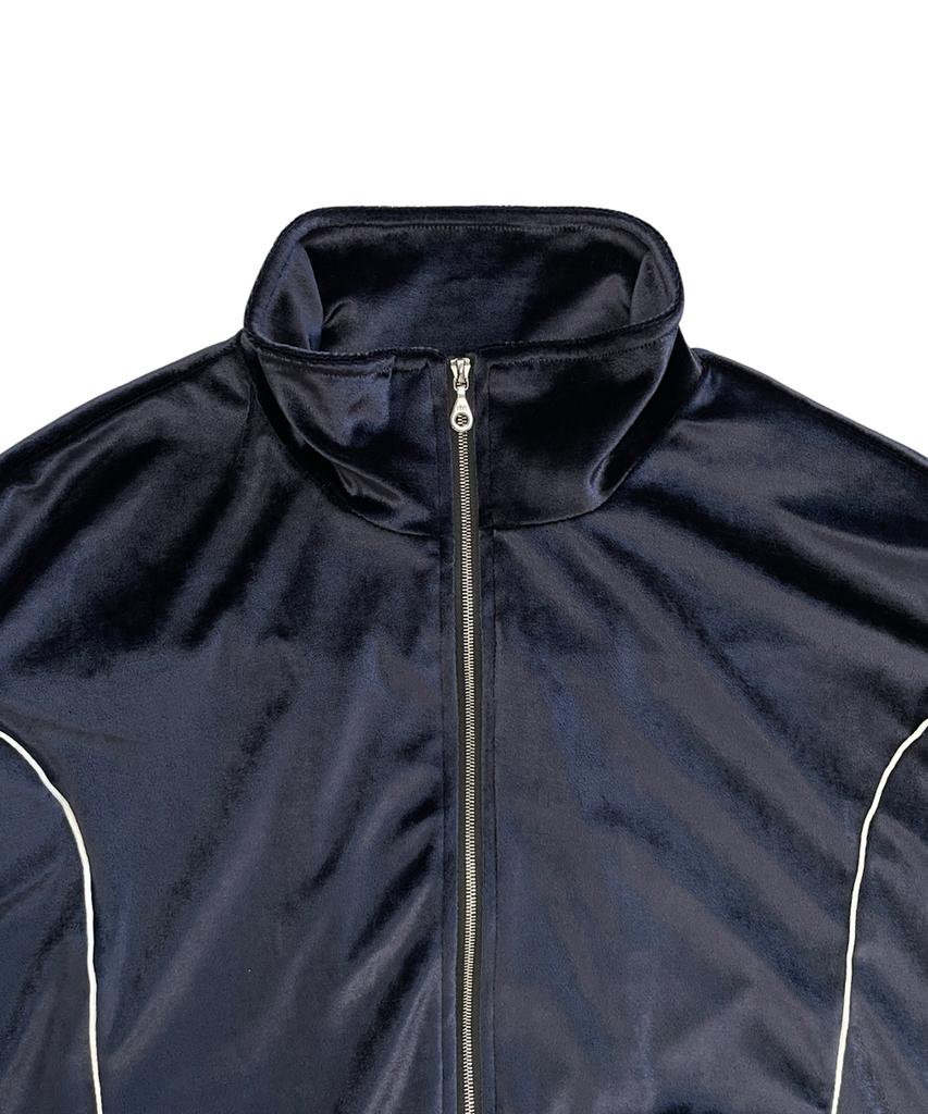 Losttownsupply Raw Velvet Zip-Up Jacket Navy