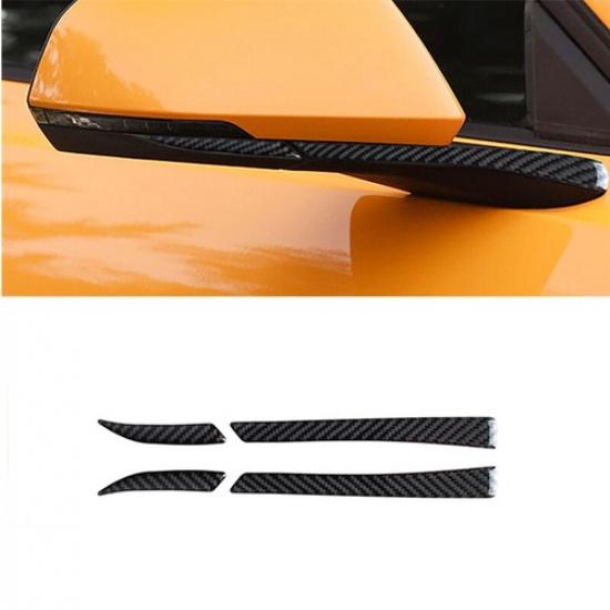 Carbon Fiber Car Rearview Mirror Decor Trim Sticker for Ford Mustang 2015-