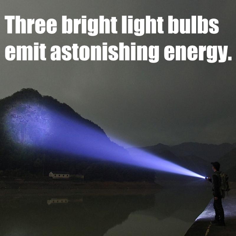 LED Torch Aluminum Waterproof Flashlights 3Light Mode Magnetic Base Blue White Red Light For Adventure Essential