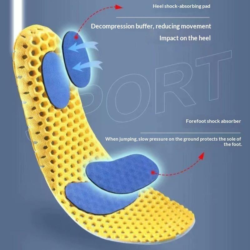 Memory Foam Shoe Insoles Pair Breathable Mesh Cushion Pads Shock Absorbing Orthotic Comfort Inserts for Men and Women