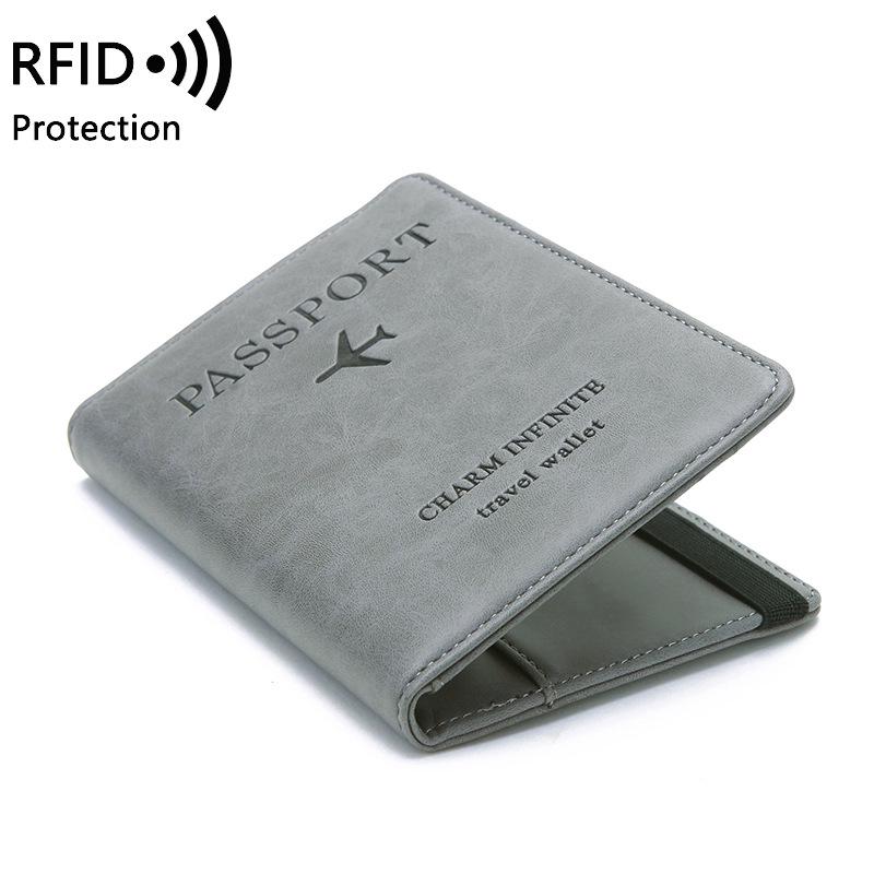 RFID-Blocking PU Leather Passport Holder: Chic, Multifunctional Travel Document Case