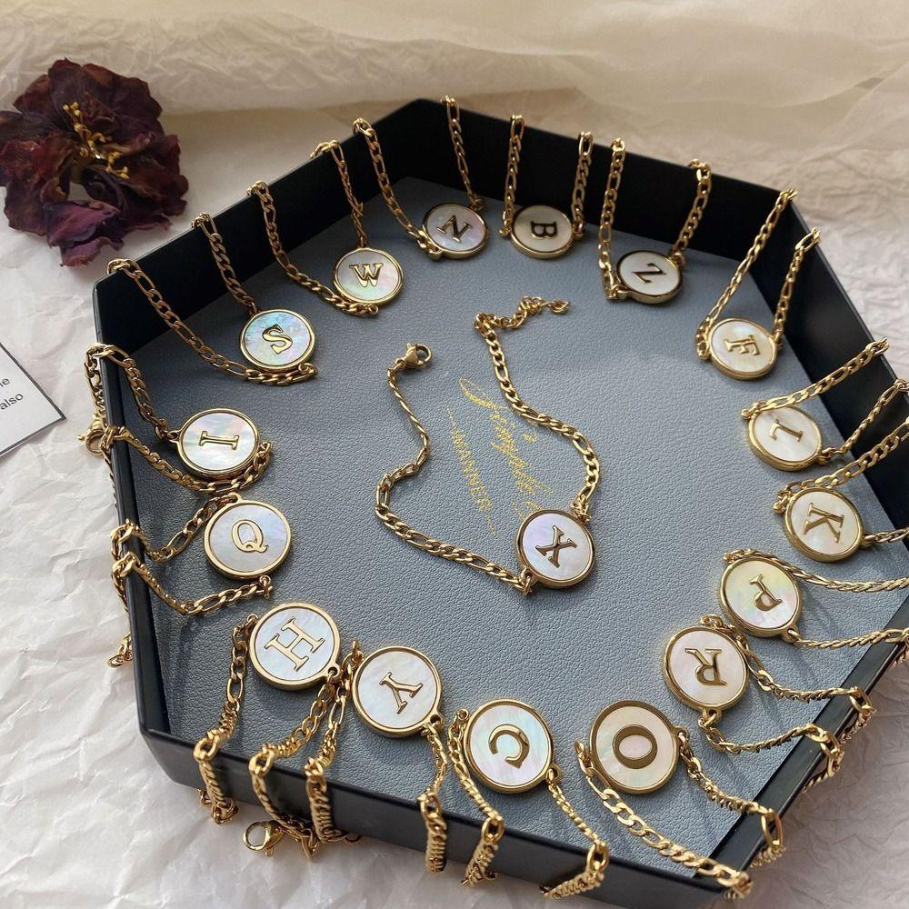 

Round Titanium Steel Men Bracelet Korean Style Hand Strap Women Shell Bracelet Fashion Jewelry D