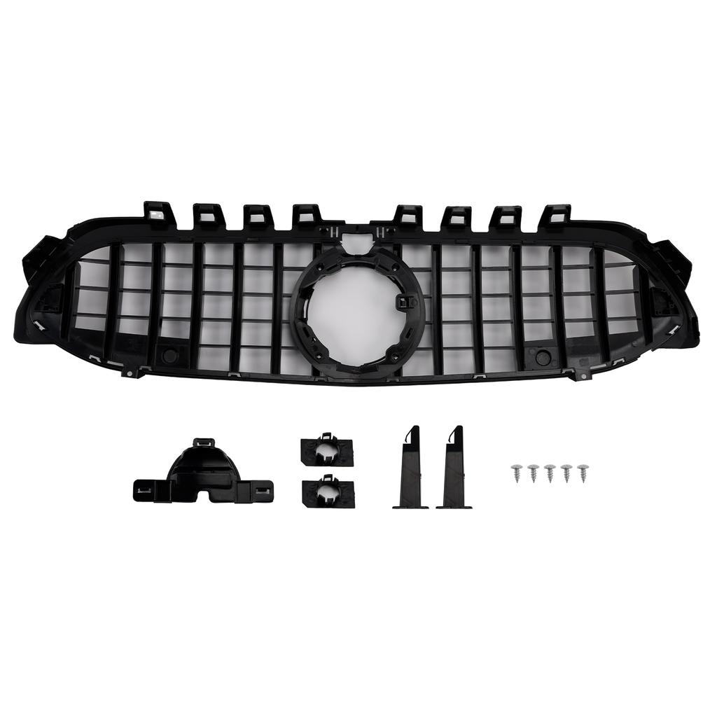 GT-Style Front Bumper Grille Fit Mercedes Benz A-Class W177 2019-2023 Black