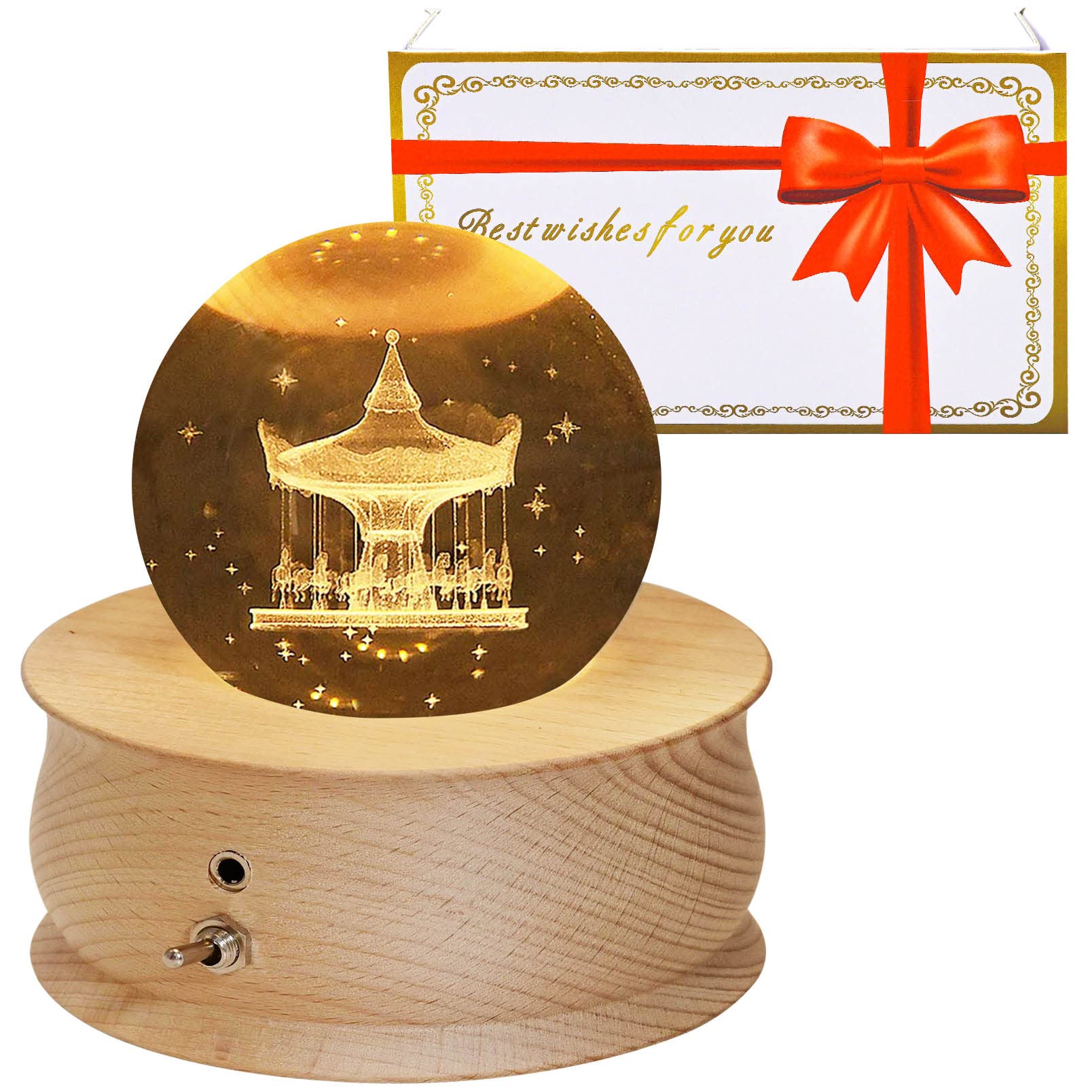 

Последняя Аутентичная Музыка Рождество Снег Подарок на День Рождения для Кристальной Луны Светодиодная Объемная Проекция Автоматическое Расслабление День Свадебной Годовщины Новый Год Дети