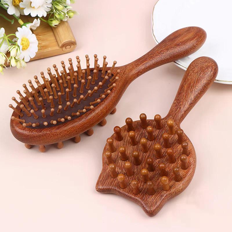 Cushion Massage Combs Double-Sided Wood Cushion Comb Hair Brush For Hair Styling Anti-Static Scalp Stimulating Whole Body Use