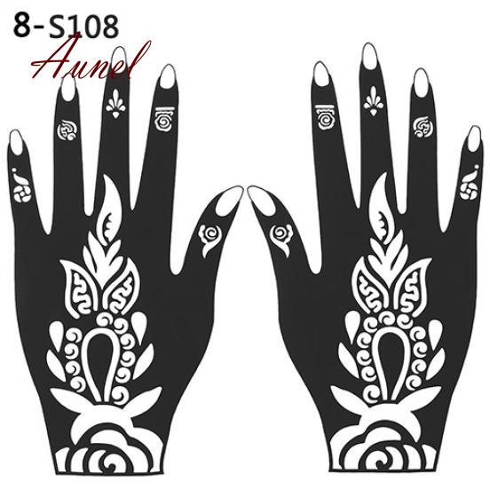 buy fantastic 2 pcs henna stencil temporary hand tattoo body arts sticker template tools at affordable prices free shipping real reviews with photos joom