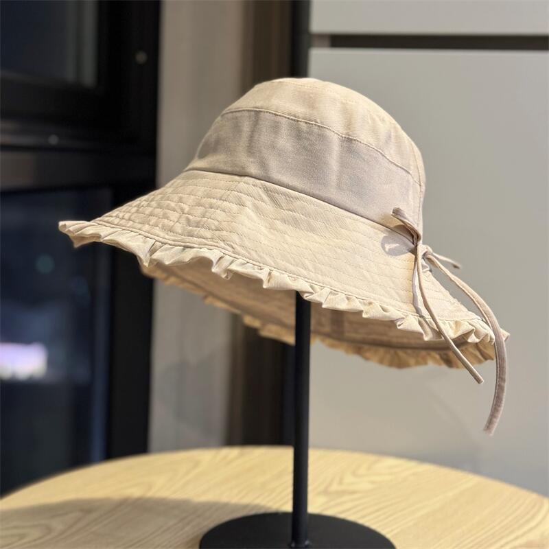 

2026New lace sunshade fisherman hat for women, summer Korean style, sweet and versatile, sun protection hat for outdoor trips, breathable and trendy Adult54-60Adjustable світло-фіолетового кольору