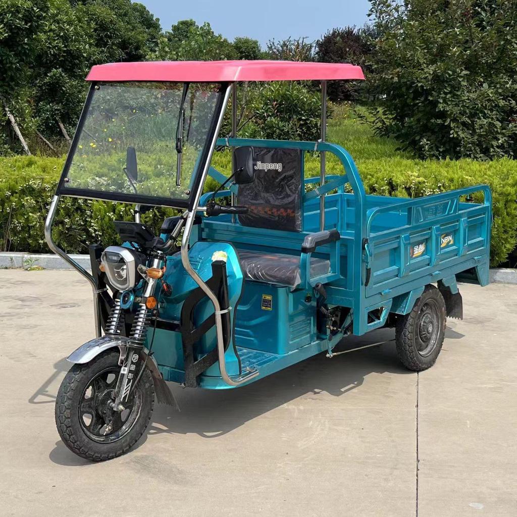 Stainless Steel Electric Tricycle Front Canopy: Thick, Transparent, Windproof & Rainproof Nylon Cover