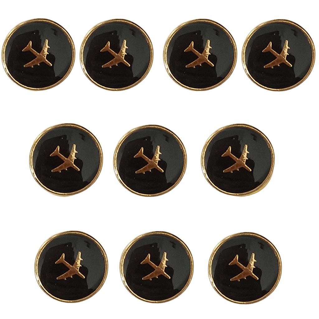 Airport Uniform Buttons Rustproof Metal Buttons Fasteners Airline Crew Buttons for Airline and Ground Crew