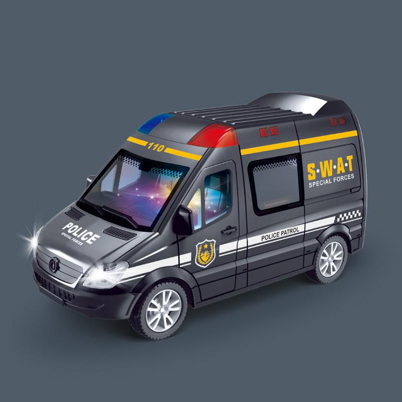 

Kids Inertia Fire Truck Police Car Logistics Vehicle Toy With Sound Light чорний