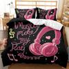 Headphones Duvet Cover Rock Music Melody Note Bedding Set Cool White Headset Boys Double Queen King Size Polyester Qulit Cover