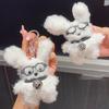 Glasses Dog Plush Keychain Cute Stylish Bag Hanging Decoration Car Key Pendant Trendy Adorable Plush Keychain