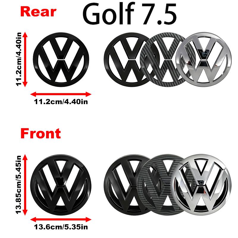 ABS Car Front Hood Emblem Bonnet Auto Badge Rear Trunk Stickers Accessory For Volkswagen VW Golf 6 Golf 7 Golf 7.5 MK6 MK7 MK7.5 ADFGH1