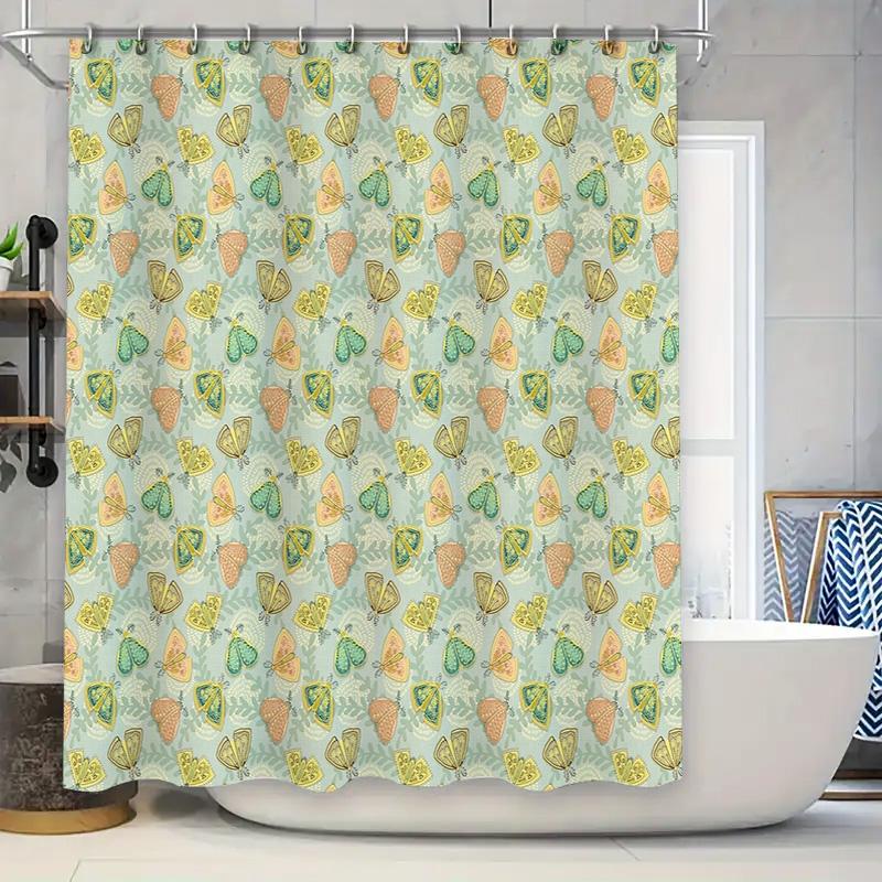 

Botanical Shower Curtain Floral Greenery Pattern Bathroom Decor Nature Leafy Spa Inspired Home Textile Waterproof Fabric 90x180cm
