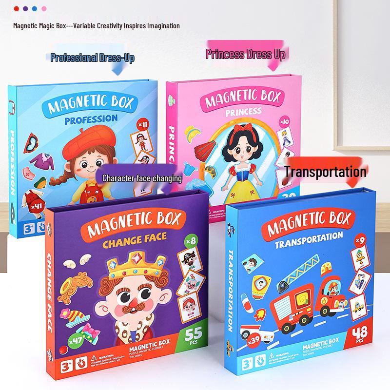 DIY Magnetic Dress-Up Toy: Character Face and Outfit Puzzle for Kids Ages 3-6