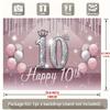 Birthday Party Backdrop Pink Polyester Banner 229.87 x 179.83 cm Photo Booth Decoration