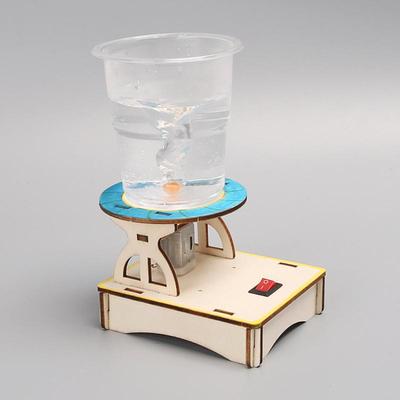 1 Set Water Tornado Swirl Maker Wooden Puzzle Novelty Science Experiment Project Gifts For Children Diy Electric Science Toys