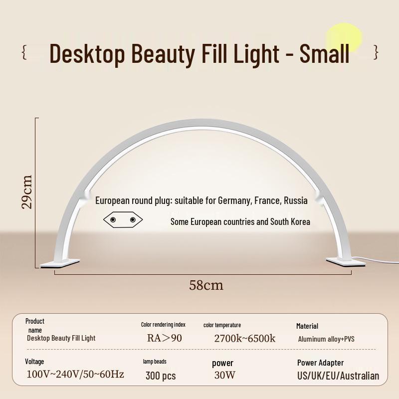 

U-образная светодиодная лампа-полумесяц для красоты для ногтей и микроблейдинга