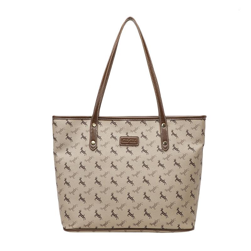 New Summer Tote Bag for Women Large Capacity Fashionable Printed Pony Shoulder Bag Versatile Commuter Handbag