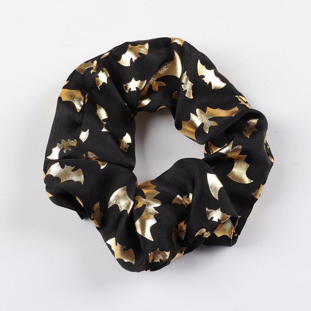 5pcs Halloween Hair Ties: Pumpkin, Ghost, Bat Designs; Strong Elastic Ponytail Holders