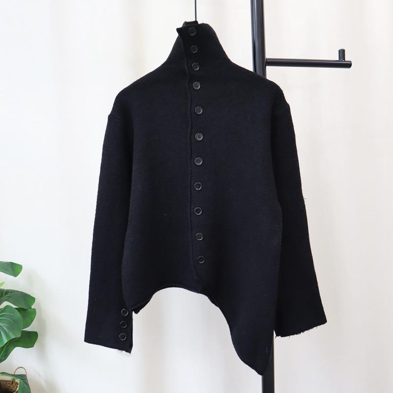 Premium temperament knitted cardigan autumn and winter new design irregular sweater jacket women