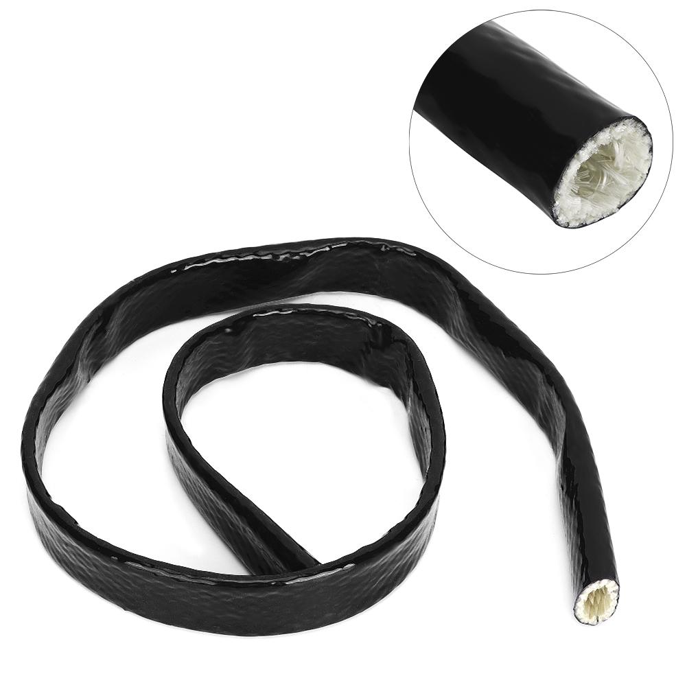 

AN12 Черный огнестойкий рукав с оплеткой, теплозащитный экран, 34 x 3,3 фута, внутренний диаметр 0,7 дюйма, защита топливного шланга