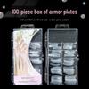 Ultra-Thin Transparent Wearable Nail Tips, Full/Half Cover, Natural Color, 100-Piece Box.