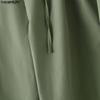 INCERUN Pantaloni Larghi Casual da Uomo a Vita Elastica con Pieghe Lunghi e Ampi