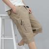 Zomer heren outdoor casual cargo shorts kniebroek ritszak katoenen shorts klimjoggingbroek elastische taille sportkleding