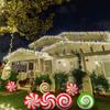 60cm Giant Candy Stripe Christmas Ball Outdoor Inflatable Decor Weatherproof Holiday Sphere for Garden Party Xmas Decoration