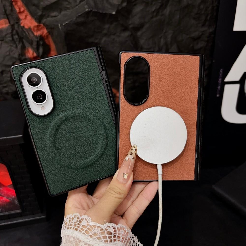 For Samsung Galaxy Z Fold 8 Case Luxury PU Magnetic Wireless Charging Protective Back Cover Case For Z Fold 8 Ultra Phone Shell