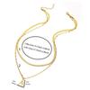 Collar Minimalista de Moda con Colgante de Letra de Acero de Titanio para Clavícula Unisex