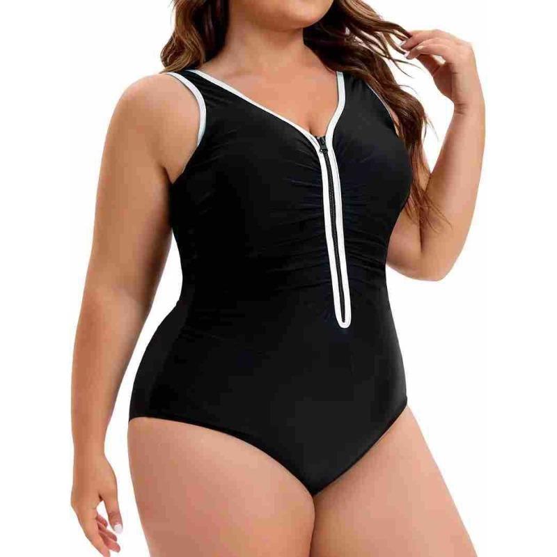 European and American Swimsuits Women's High-end Tight-fitting One-piece Swimsuits Bikini Plus-size Swimsuits