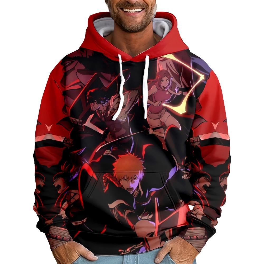 Unisex BLEACH Anime Hoodie Sweatshirt Cartoon Printed Streetwear Hoodies for Couples Men Women