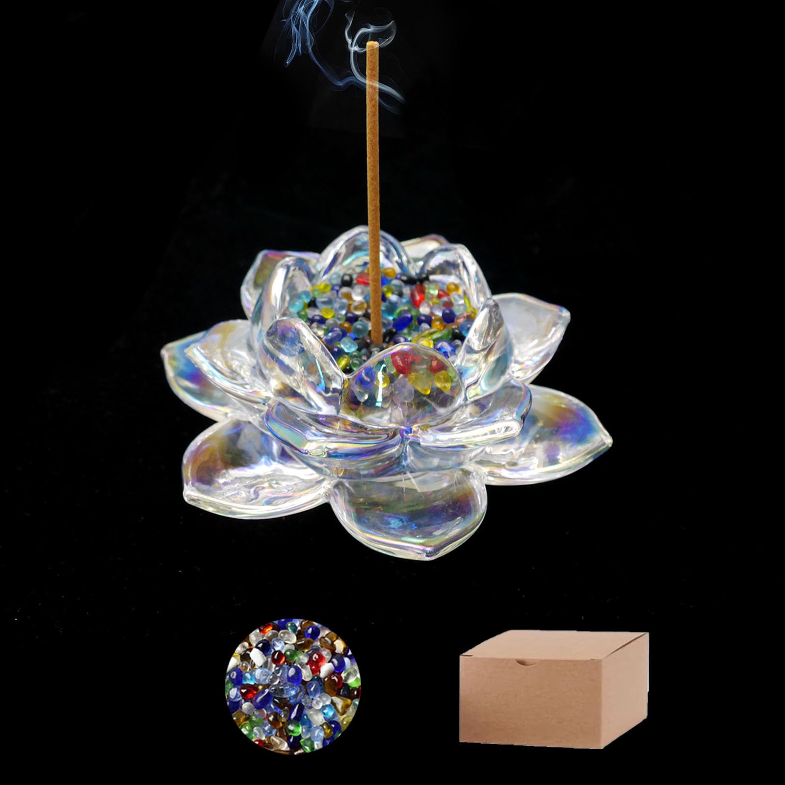 

Stylish 2-in-1 Glass Incense Holder, Incense Dishes for Buddhist Altars, Soothing Incense Burner, Tea Ceremony Supplies, Interior Purification, Yoga