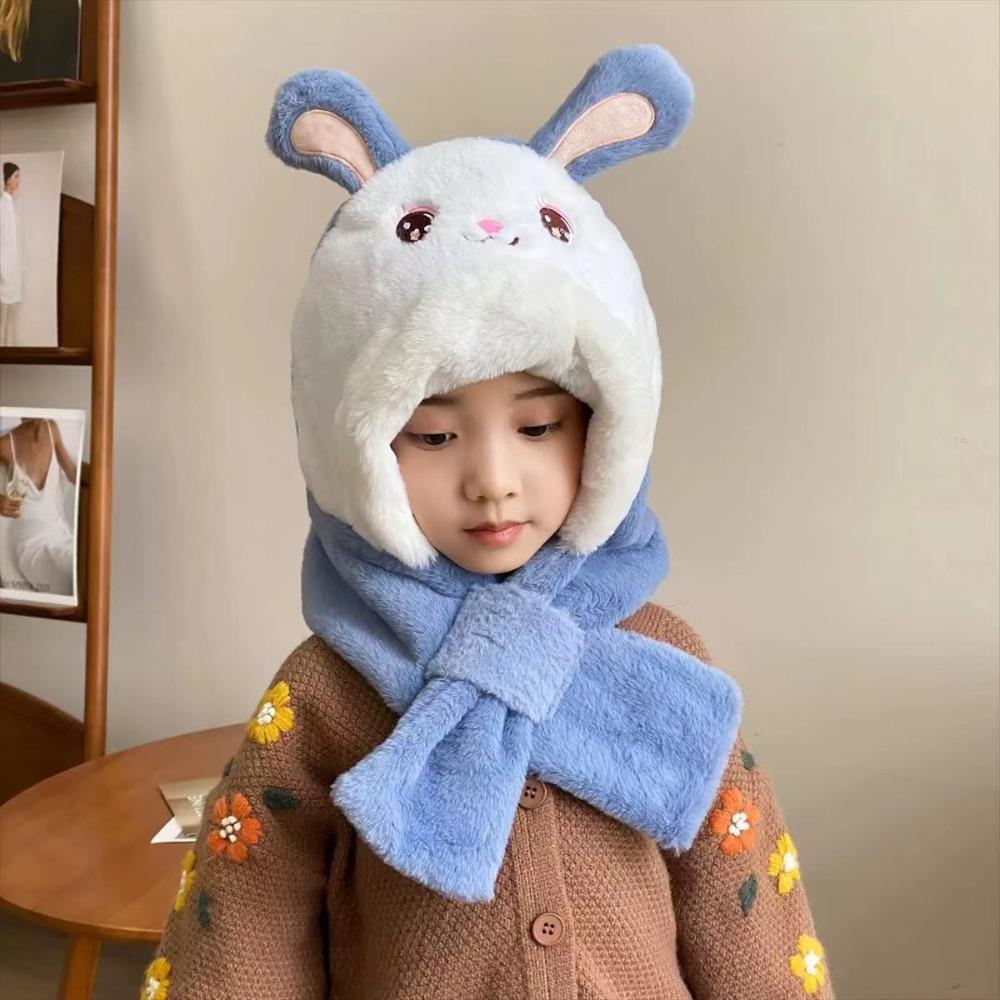 Cartoon Baby Hat With Scarf Windproof Beanie Hat Scarf Fashion Scarf Set Hooded  Children