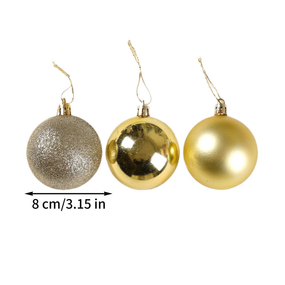 6pcs Christmas Foam Ball 3.15in Shatterproof Globe Set Hanging Christmas Ball Decorations For Christmas Trees Wedding Gifts