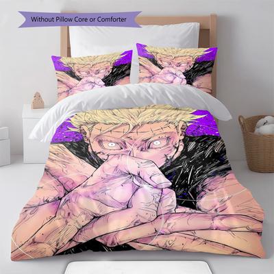 Jujutsu Kaisen Megumi Fushiguro Bedding Set Anime Duvet Cover Soft Polyester Bed Linen Set Gift -QJY