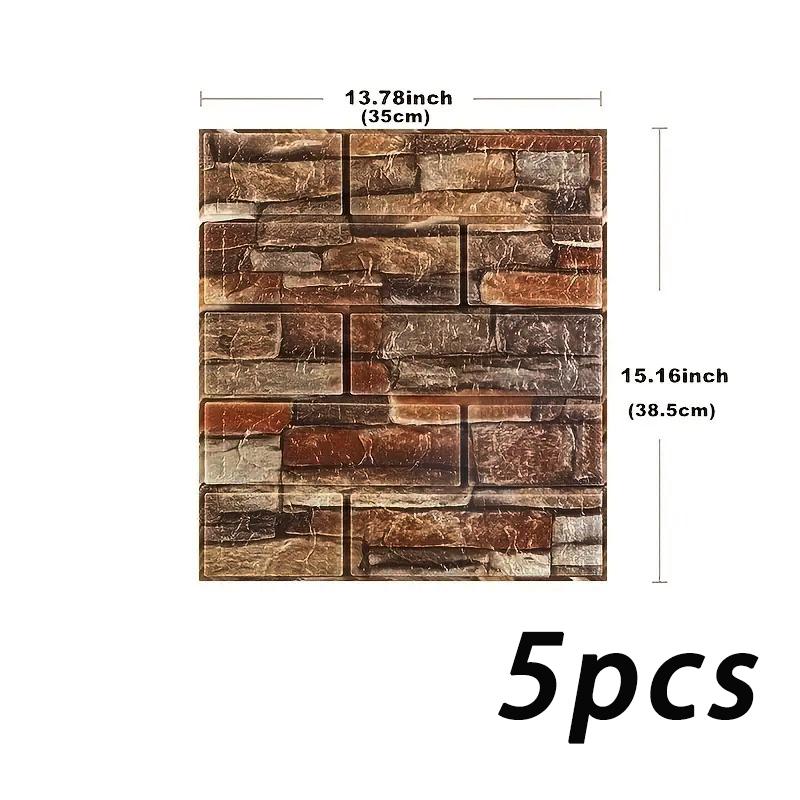 3D brick patterned wallpaper waterproof 38.5X35cm retro color self-adhesive living room wall sticker