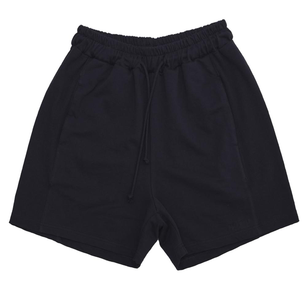 Moseu Elastic Waist Sweat Shorts_Black