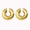 Hyperbole Large Chunky Non Piercing Golden Plated CCB Circle Ear Cuffs Earrings for Women Thick Round Light Ear Clip Jewelry