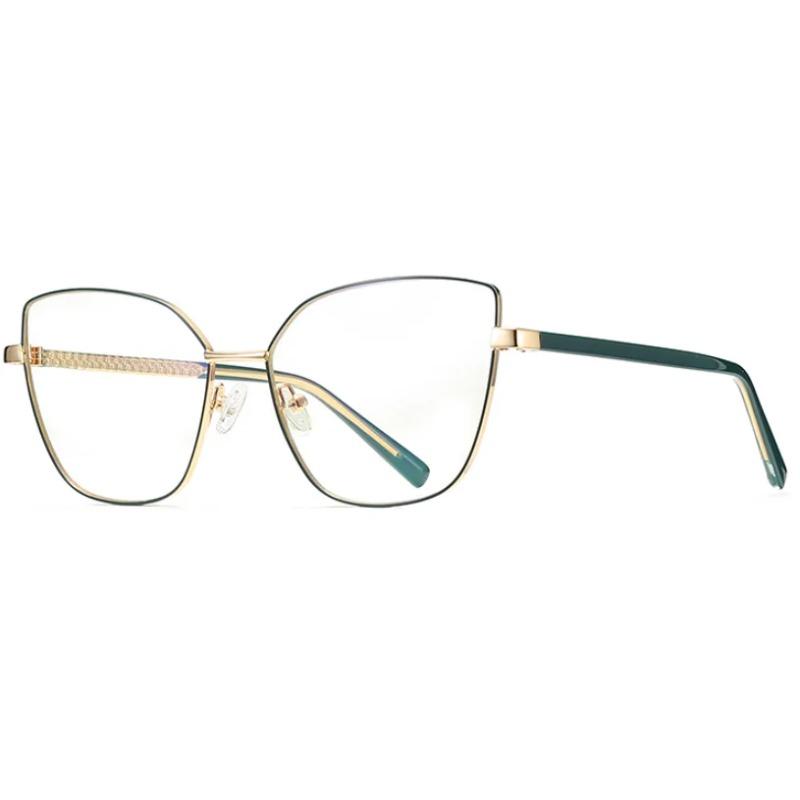 Elegant Cat Eye Reading Glasses For Women Spring Hinge Metal Frame Eyeglasses Blue Light Blocking Transparent Computer Glasses